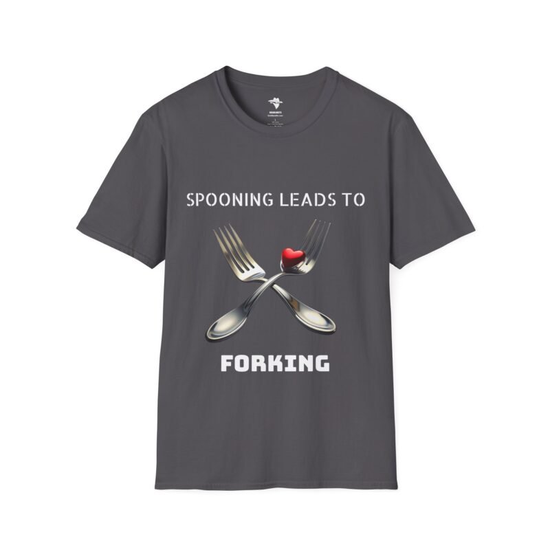 Get the "Spooning Leads to Forking" Graphic T-Shirt - The Perfect Blend of Humour and Style! - Image 13