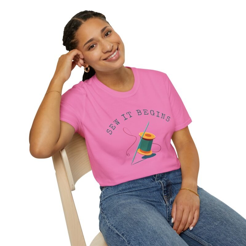 Sew it Begins T-Shirt, Sewing T-shirt, Funny Sewing Hobby Tshirt for Birthday or Gift, Man or Woman. - Image 15