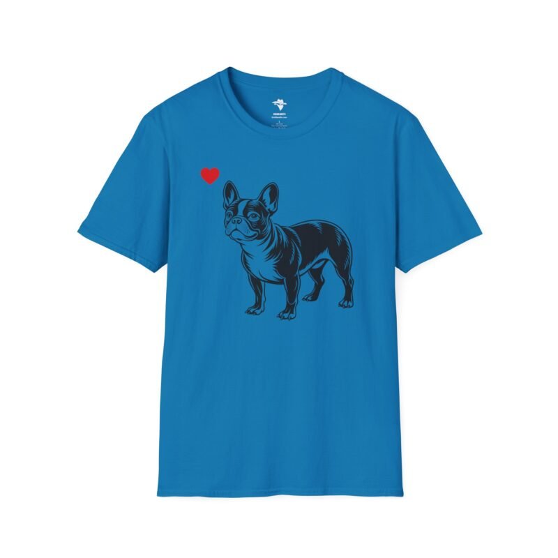 French Bulldog Heart T-Shirt, French Bull Dog Lover Tee, Cute Frenchie Shirt, Quirky Pet Owner Top, Animal Graphic Tee - Image 13