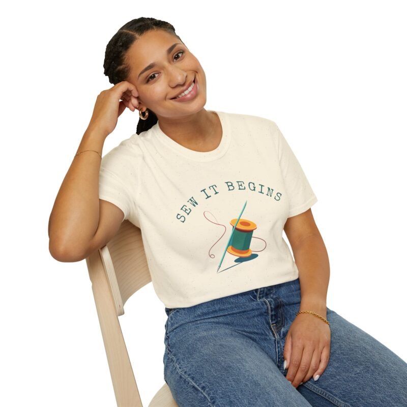 Sew it Begins T-Shirt, Sewing T-shirt, Funny Sewing Hobby Tshirt for Birthday or Gift, Man or Woman. - Image 9