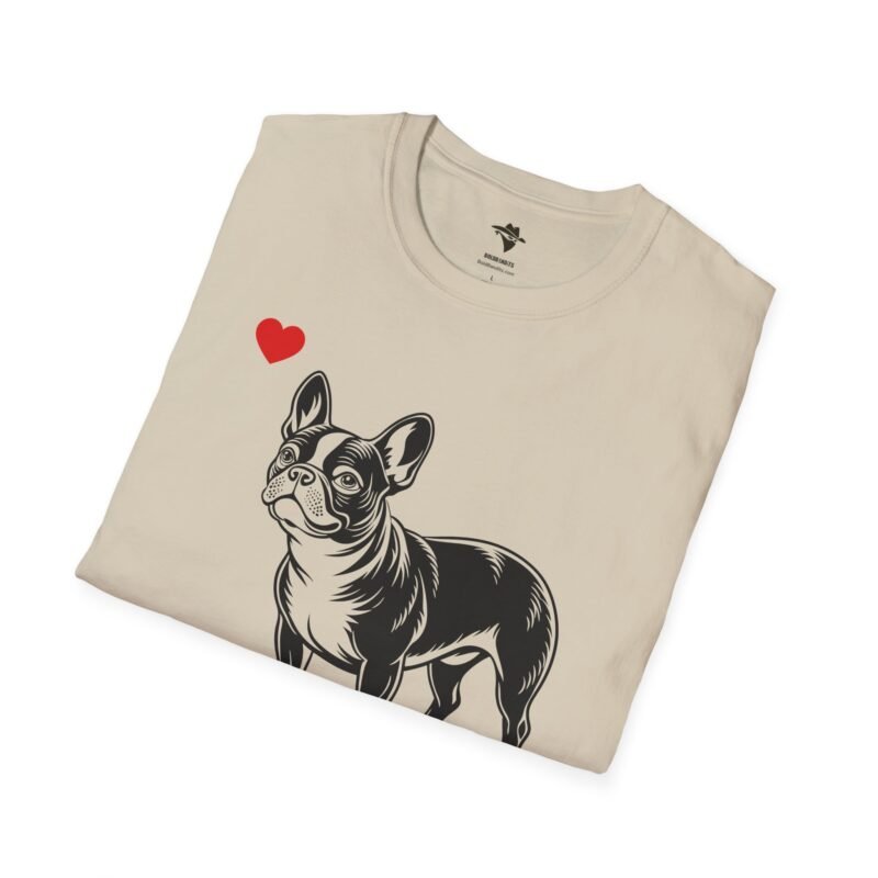 French Bulldog Heart T-Shirt, French Bull Dog Lover Tee, Cute Frenchie Shirt, Quirky Pet Owner Top, Animal Graphic Tee - Image 5