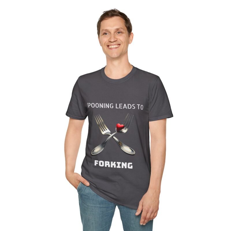 Get the "Spooning Leads to Forking" Graphic T-Shirt - The Perfect Blend of Humour and Style! - Image 15