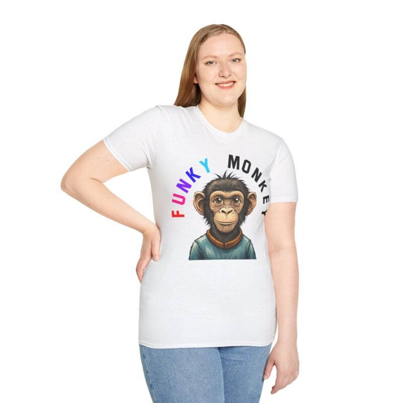 Funky Monkey T-Shirt, Graphic Monkey Tee, Unisex Softstyle Shirt for Animal Lovers, Cute Zoo Animal Top, Funny Jungle Monkey Design - Image 5