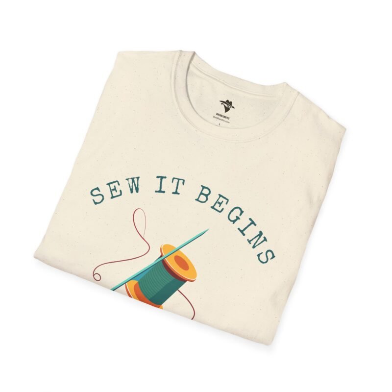 Sew it Begins T-Shirt, Sewing T-shirt, Funny Sewing Hobby Tshirt for Birthday or Gift, Man or Woman. - Image 8