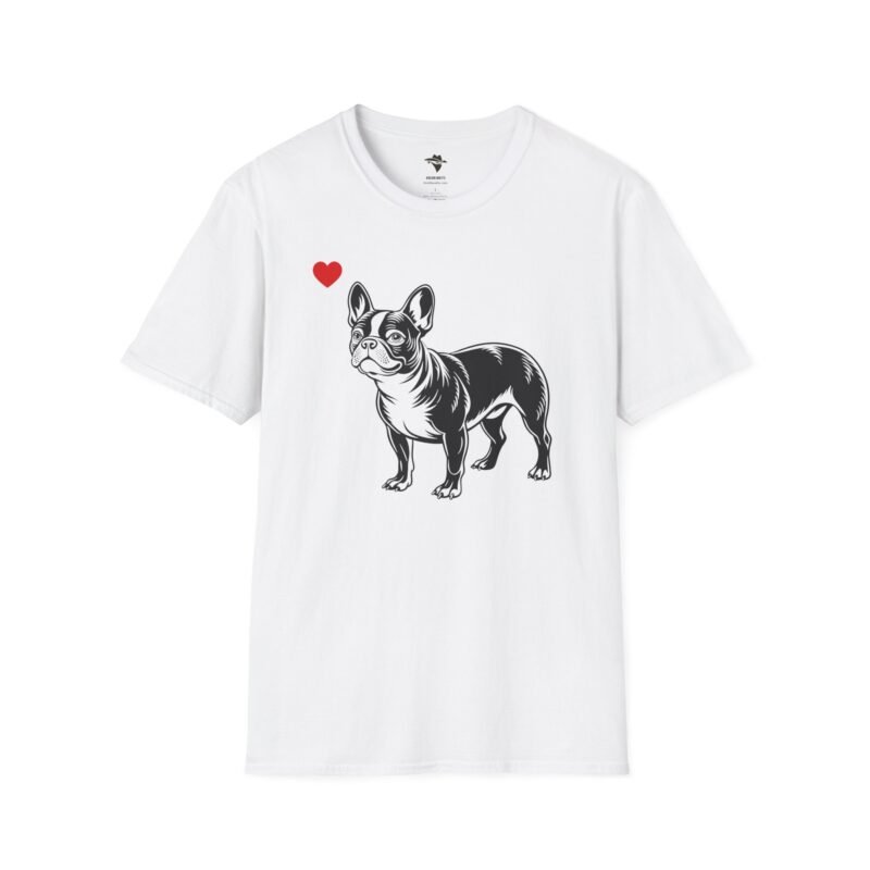 French Bulldog Heart T-Shirt, French Bull Dog Lover Tee, Cute Frenchie Shirt, Quirky Pet Owner Top, Animal Graphic Tee