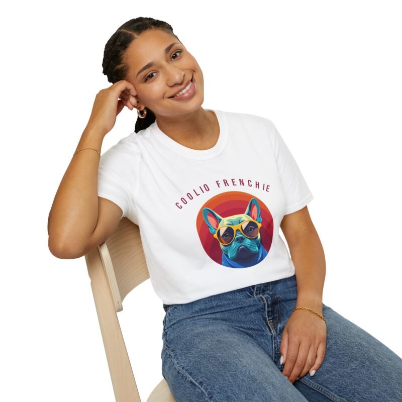 Unique French Bulldog Tee: Hip Frenchie in Cool Shades Print - Image 3