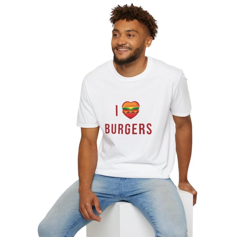 I Heart Burger/I Love Burger T-Shirt , Burger logo t shirt design - Image 3