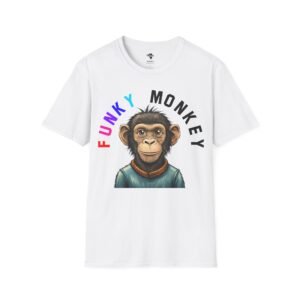 Funky Monkey T-Shirt, Graphic Monkey Tee, Unisex Softstyle Shirt for Animal Lovers, Cute Zoo Animal Top, Funny Jungle Monkey Design
