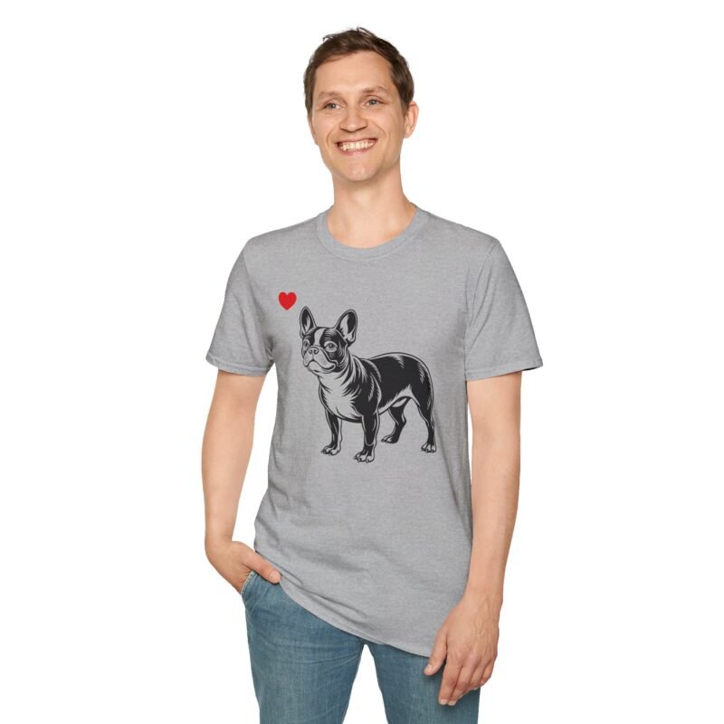 French Bulldog Heart T-Shirt, French Bull Dog Lover Tee, Cute Frenchie Shirt, Quirky Pet Owner Top, Animal Graphic Tee - Image 9