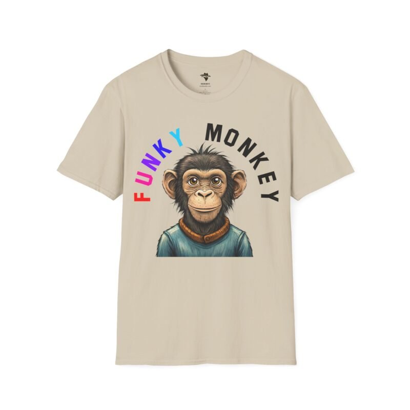 Funky Monkey T-Shirt, Graphic Monkey Tee, Unisex Softstyle Shirt for Animal Lovers, Cute Zoo Animal Top, Funny Jungle Monkey Design - Image 7