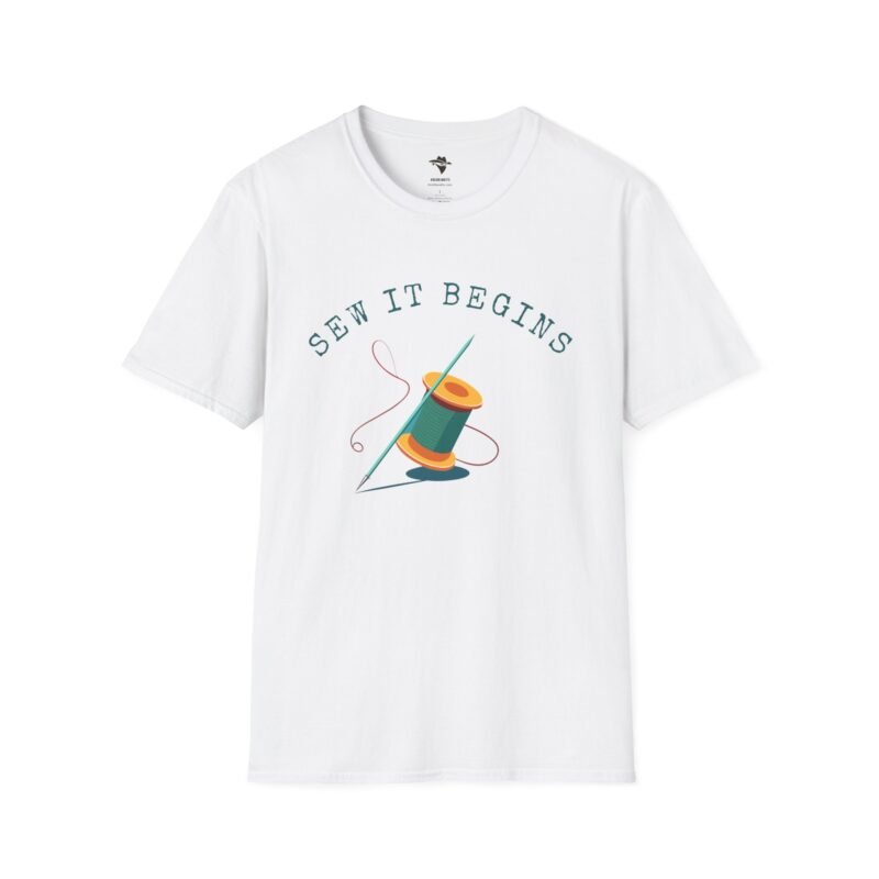 Sew it Begins T-Shirt, Sewing T-shirt, Funny Sewing Hobby Tshirt for Birthday or Gift, Man or Woman.