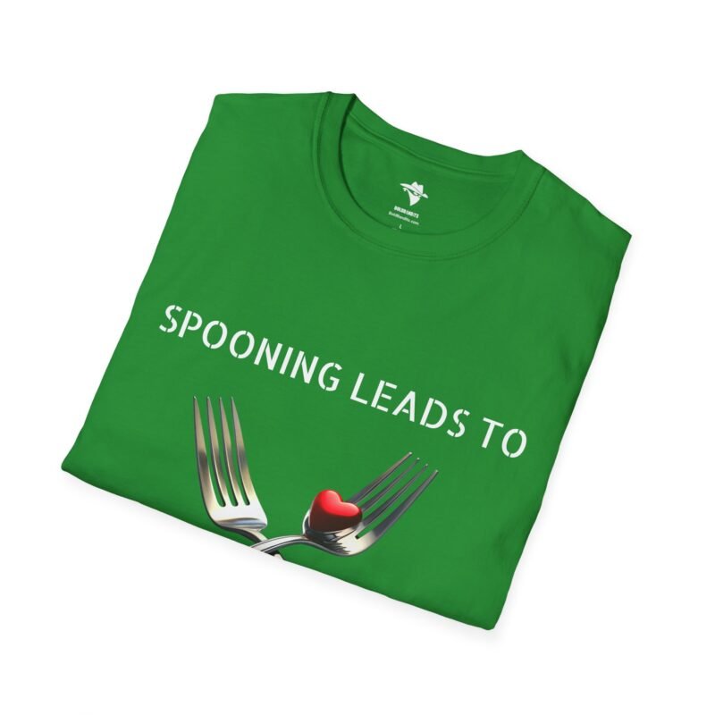 Get the "Spooning Leads to Forking" Graphic T-Shirt - The Perfect Blend of Humour and Style! - Image 8