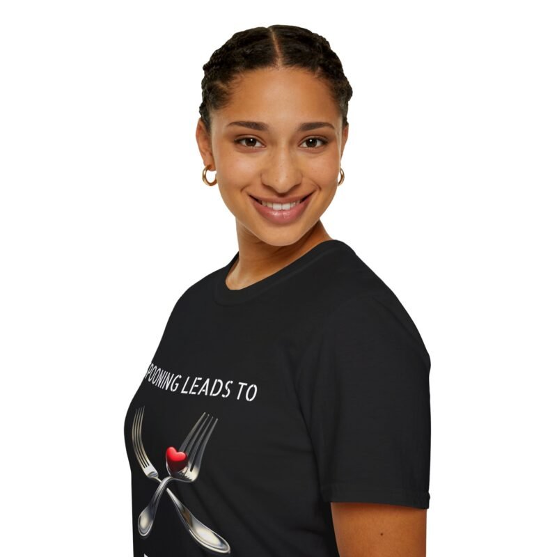 Get the "Spooning Leads to Forking" Graphic T-Shirt - The Perfect Blend of Humour and Style! - Image 6