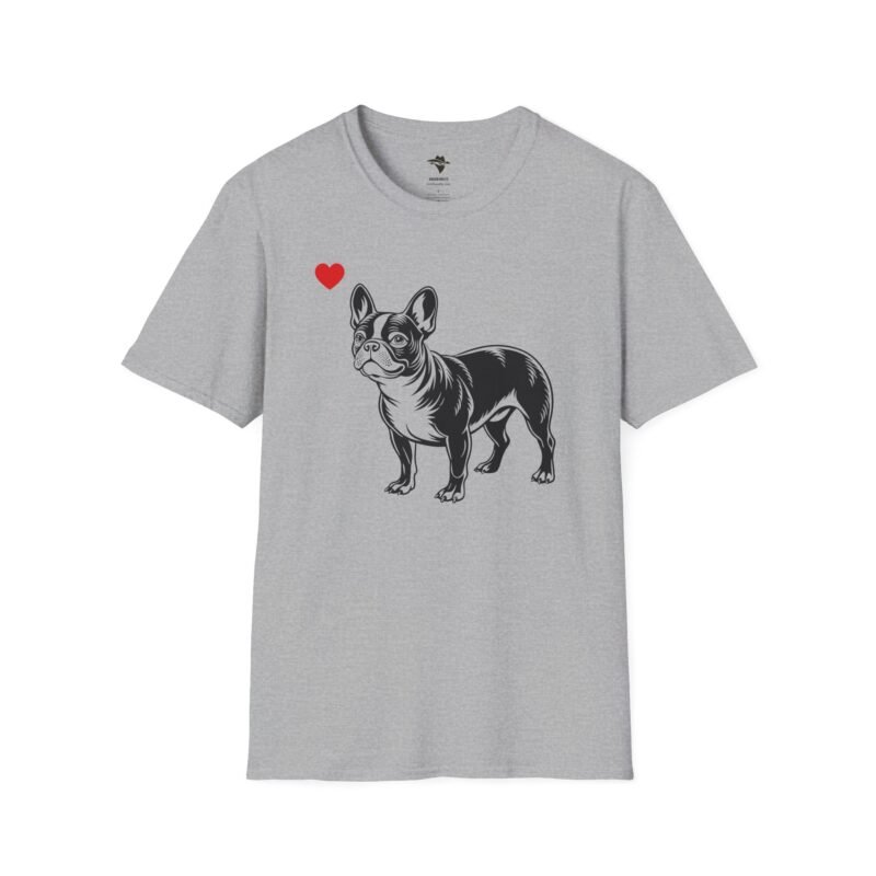 French Bulldog Heart T-Shirt, French Bull Dog Lover Tee, Cute Frenchie Shirt, Quirky Pet Owner Top, Animal Graphic Tee - Image 7